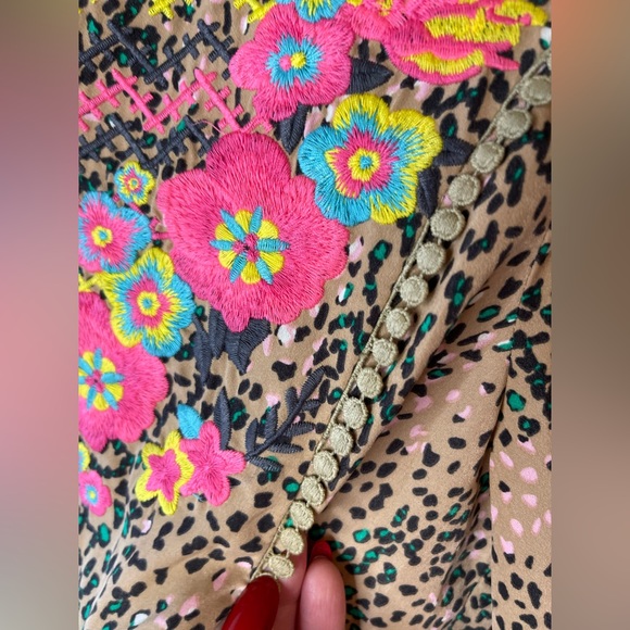 Jodifl leopard print & flowered embroidery top size S - Picture 5 of 8